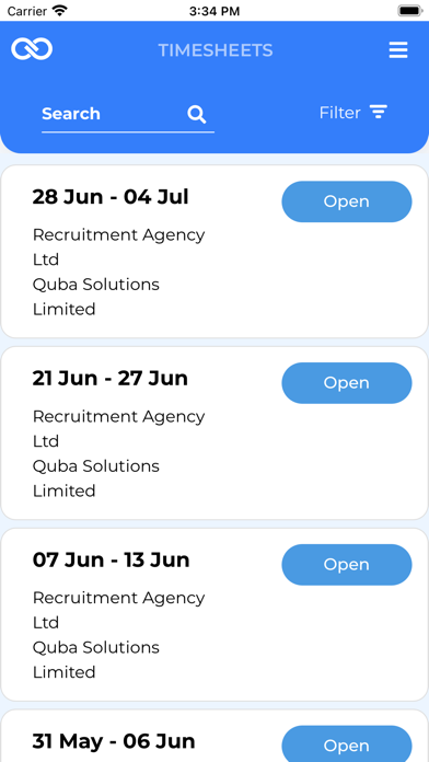 Bond Recruit E-Timesheets Ekran Görüntüleri