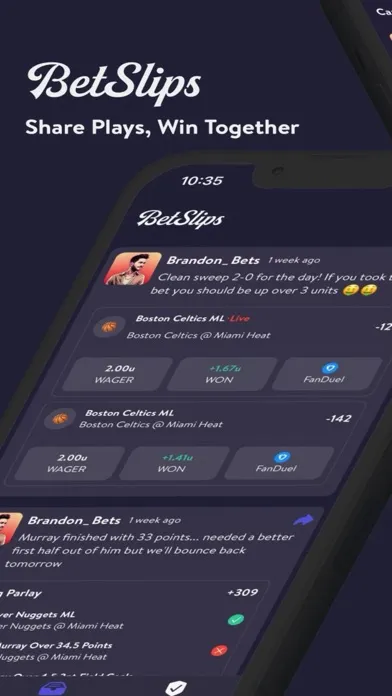 ภาพหน้าจอของ BetSlips