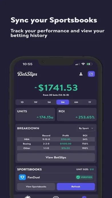 ภาพหน้าจอของ BetSlips