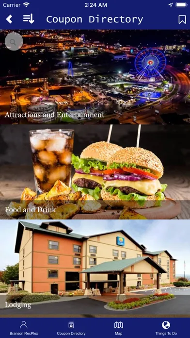 Capturas de tela do Branson RecPlex Players Guide