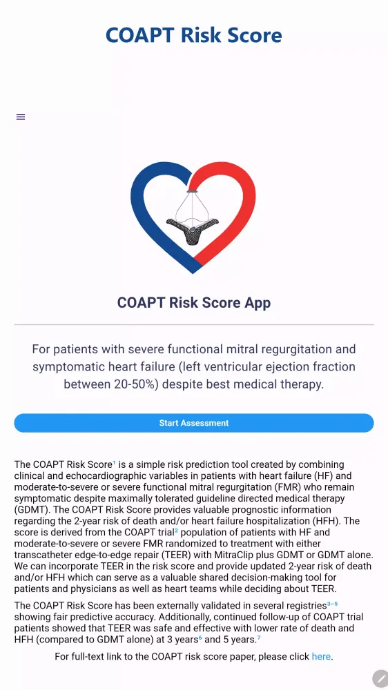 COAPT Risk Score Screenshots