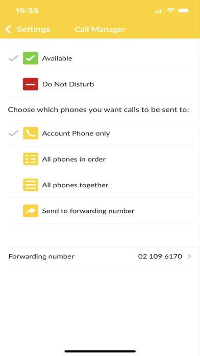Ảnh chụp màn hình của Link VoIP
