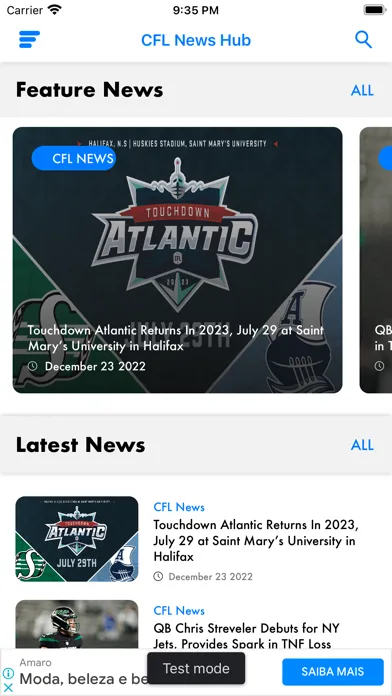 CFL News Hub Screenshots