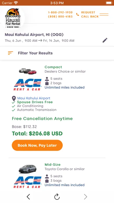 Discount Hawaii Car Rental Screenshots