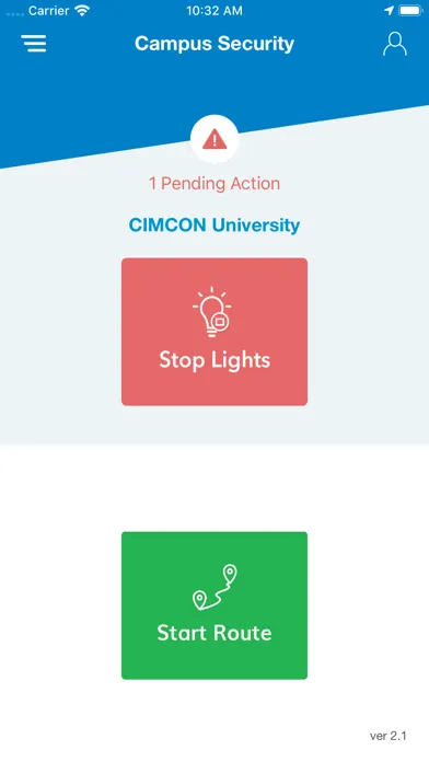 Capturas de tela do Campus Security App