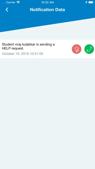 Capturas de tela do Campus Security App
