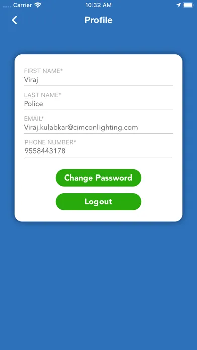 Capturas de tela do Campus Security App