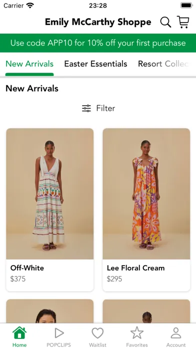 Capturas de tela do Emily McCarthy Shoppe
