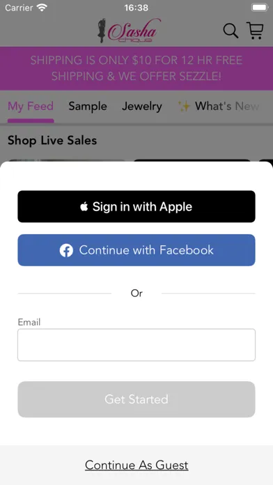 Ảnh chụp màn hình của Sasha Chique Online Boutique