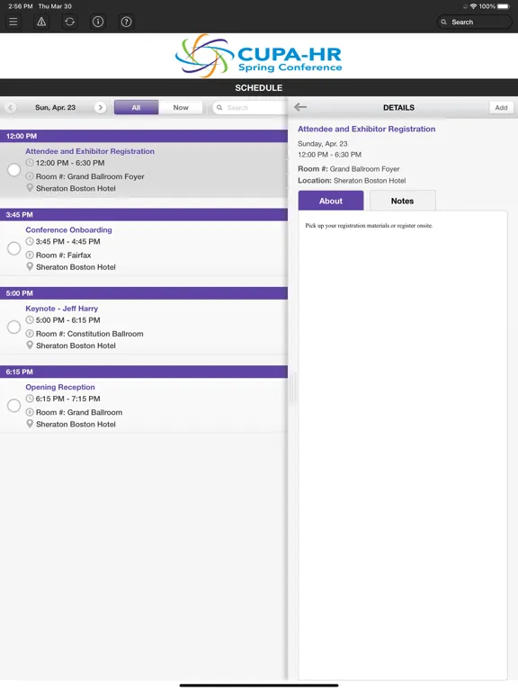 CUPA-HR Conferences iPad 應用截圖