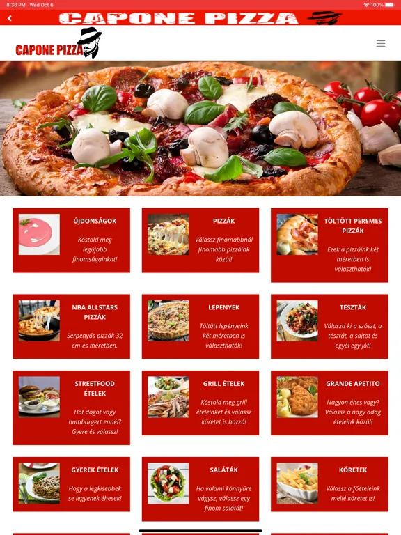 Capone Pizza iPad  স্ক্রিনশট