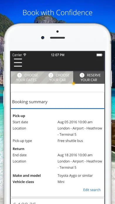 ภาพหน้าจอของ CarRentalchoice.com - Car Rental App