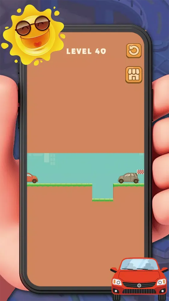 Tangkapan skrin Car Bridge Challenge Game