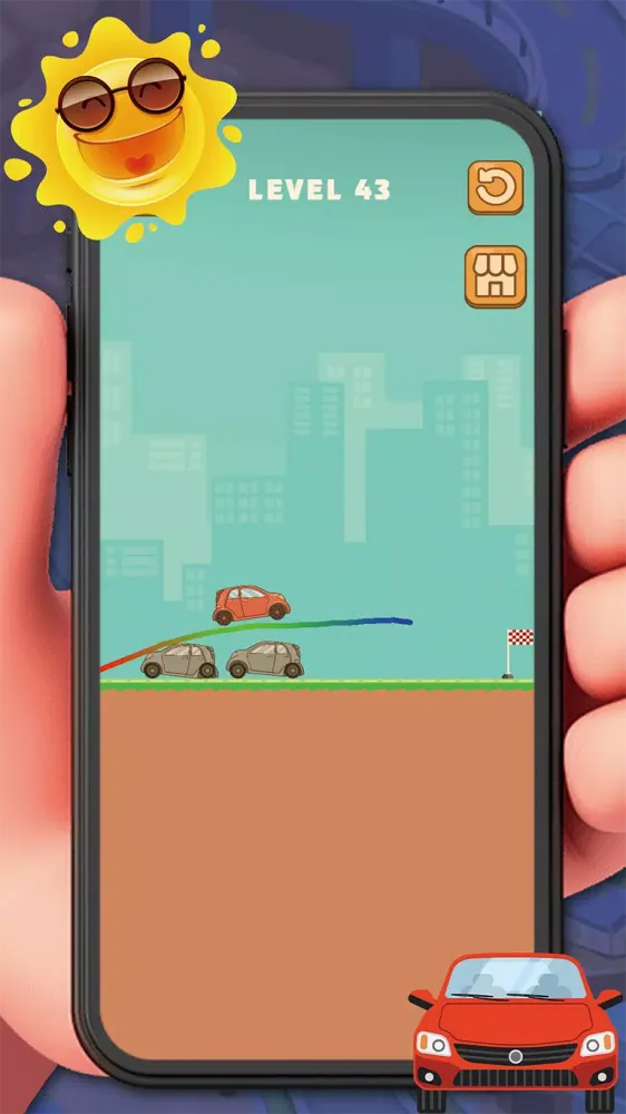 Tangkapan skrin Car Bridge Challenge Game