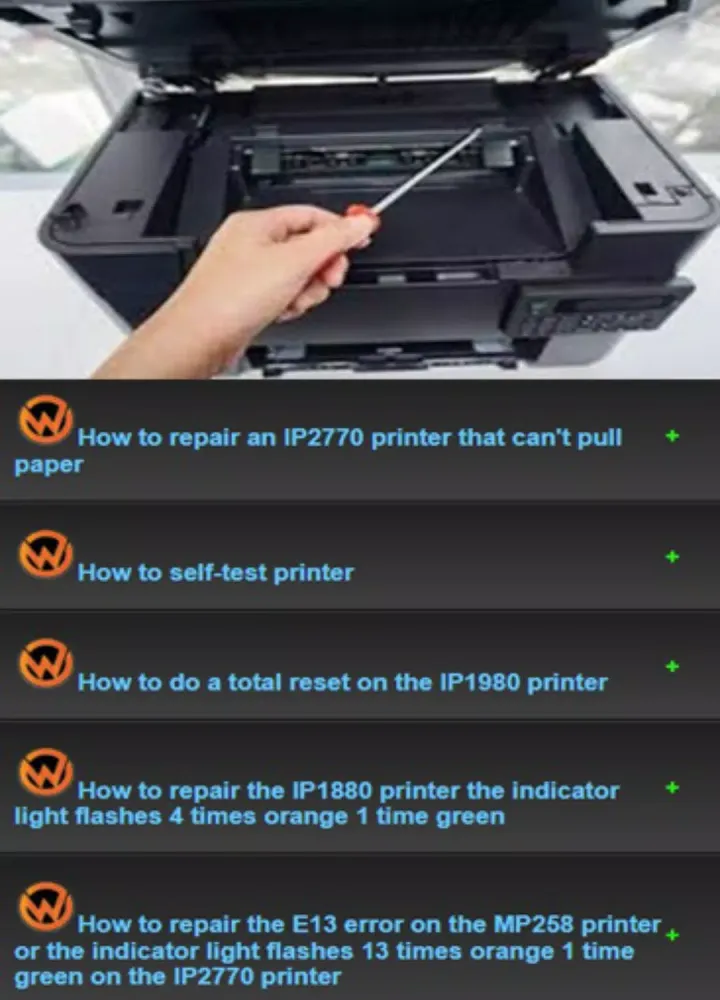 How to Repair Printer Screenshots