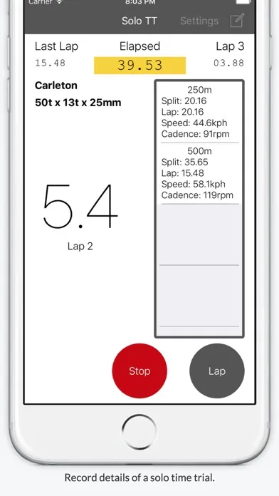 Track Cycling Stopwatch Screenshots