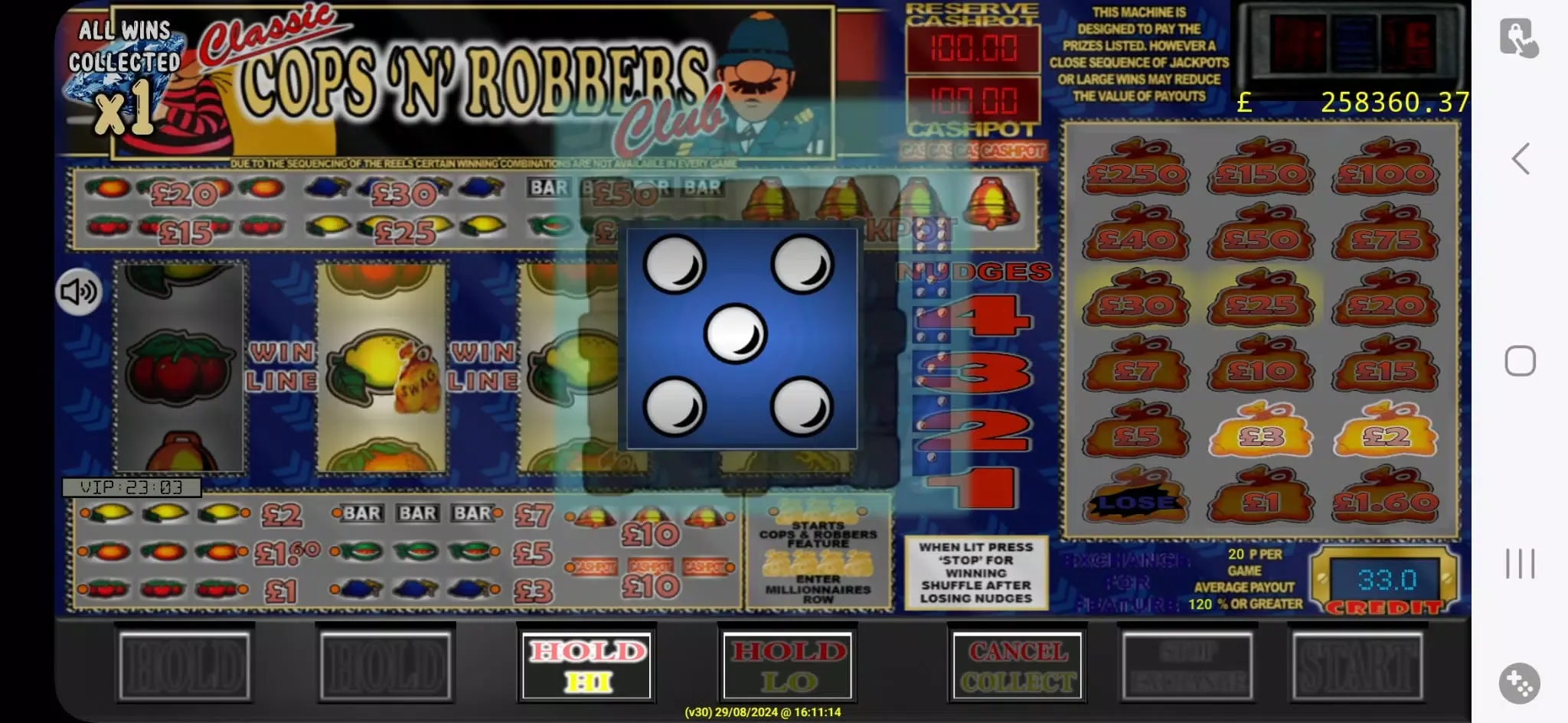 Club Cops N Robbers Slot Screenshots