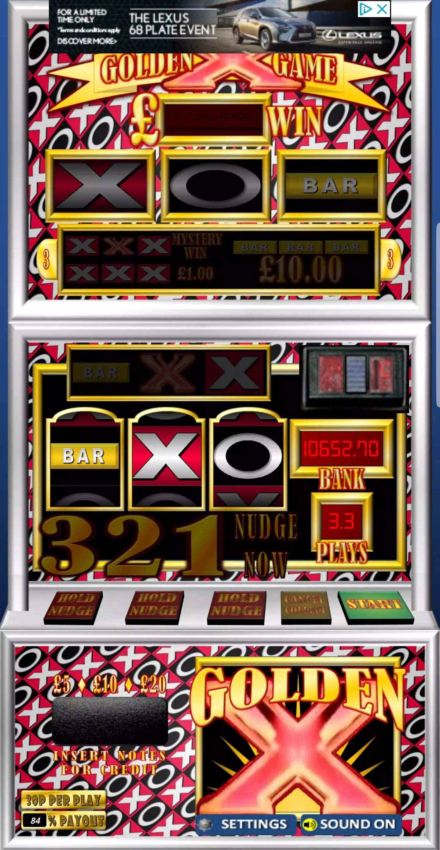 Golden X Game UK Slot Machine Screenshots