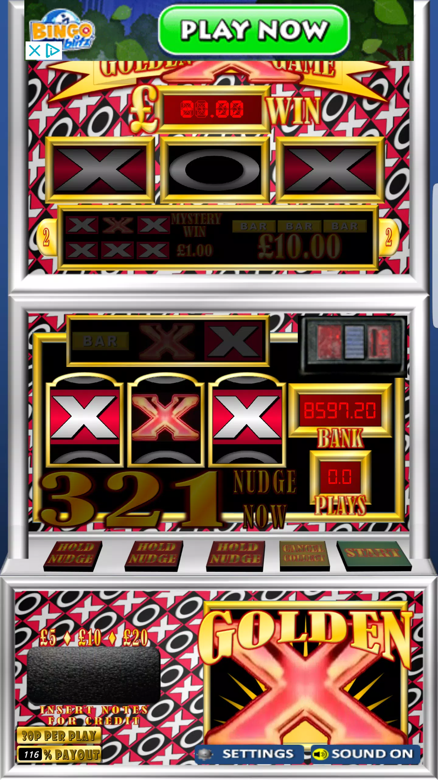 Golden X Game UK Slot Machine Screenshots