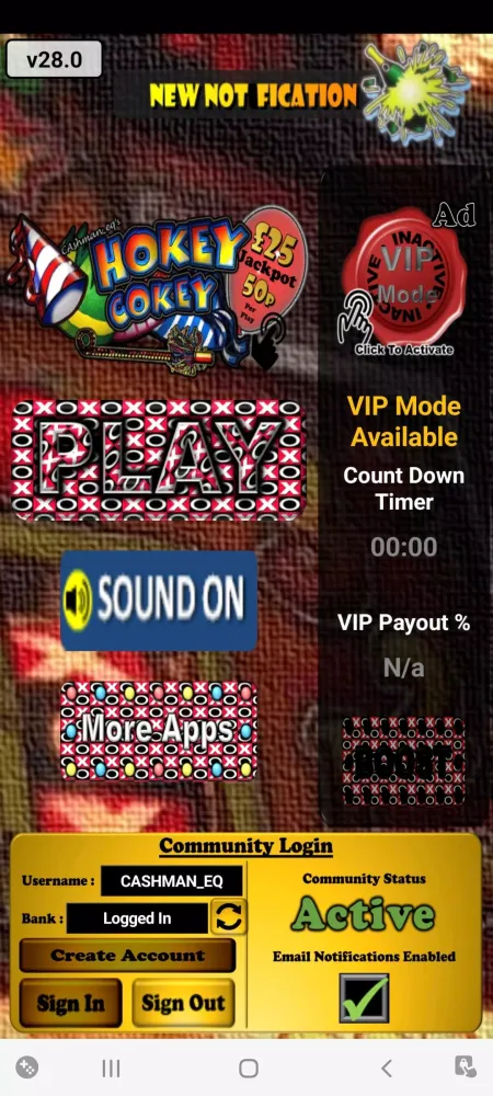 Captures d'écran de Hokey Cokey UK Slot Machine