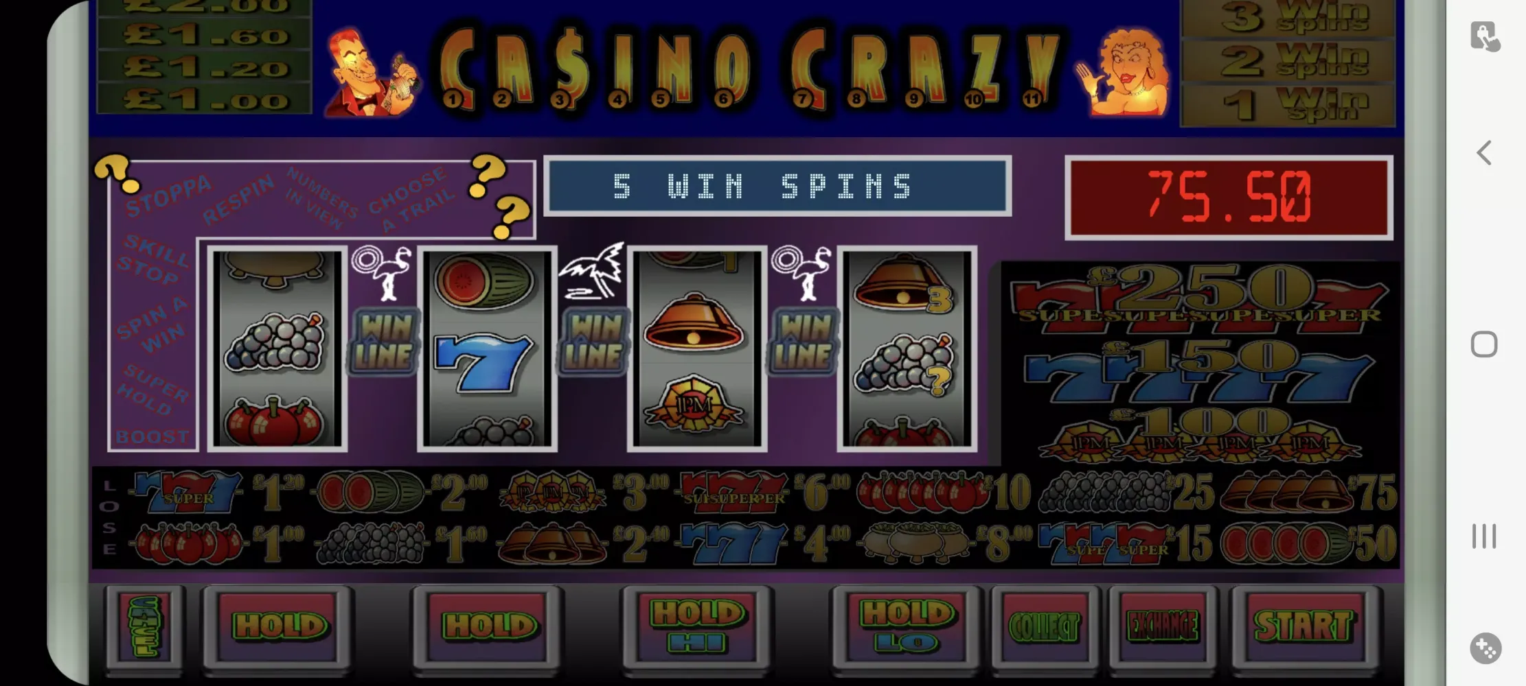 CASINOCRAZY Club Fruit Machine Ekran Görüntüleri