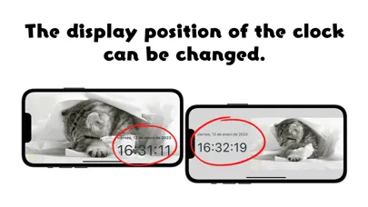 Tangkapan layar Cat Clock app.digital cute
