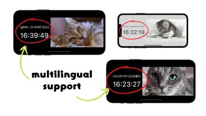 Tangkapan layar Cat Clock app.digital cute