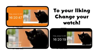 Tangkapan layar Cat Clock app.digital cute