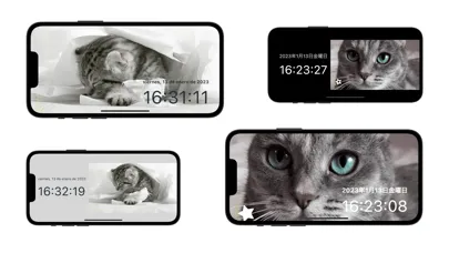 Tangkapan layar Cat Clock app.digital cute