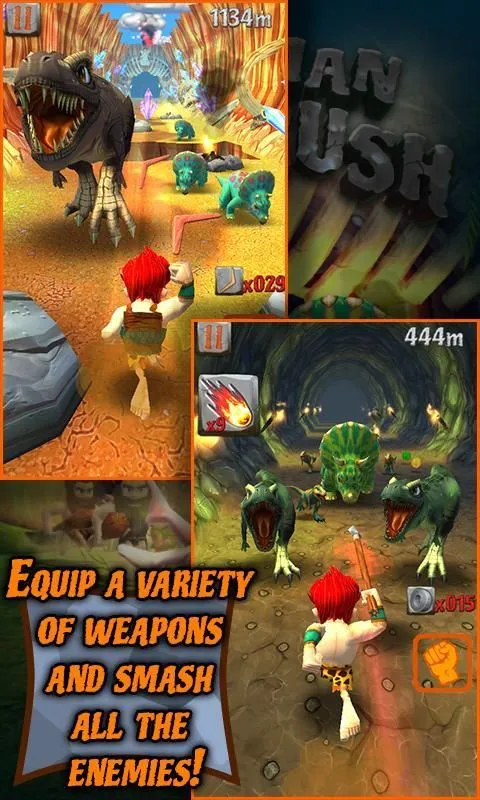 ภาพหน้าจอของ Caveman Dino Rush