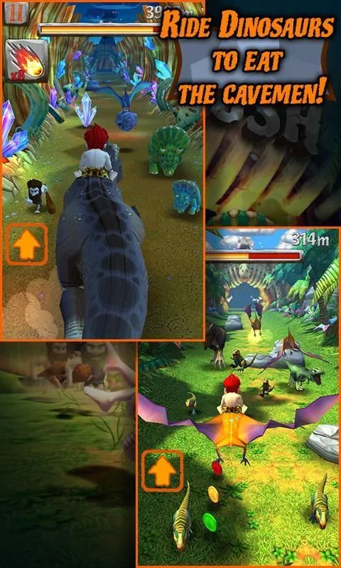 ภาพหน้าจอของ Caveman Dino Rush