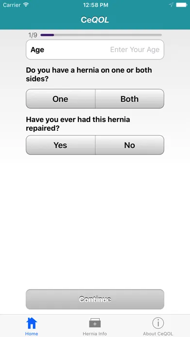 Screenshot di CeQOL – Inguinal Hernia