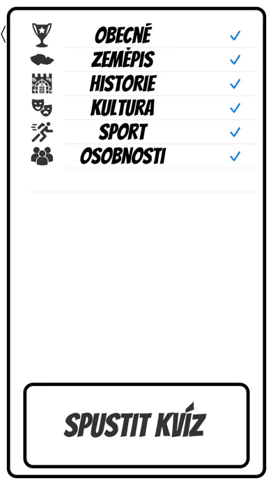Zrzuty ekranu Český kvíz