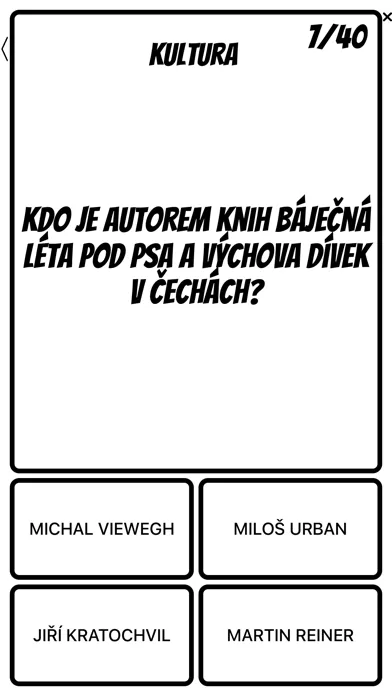 Zrzuty ekranu Český kvíz