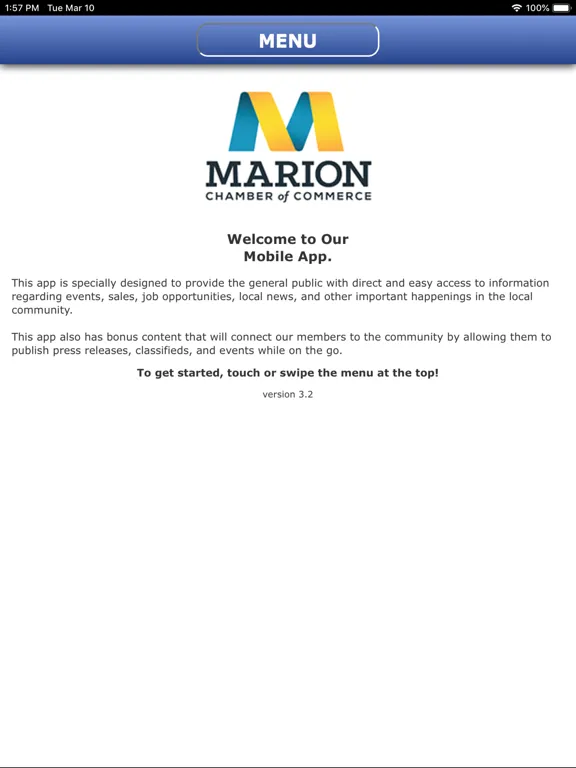 Tangkapan layar Marion Area Chamber App iPad 
