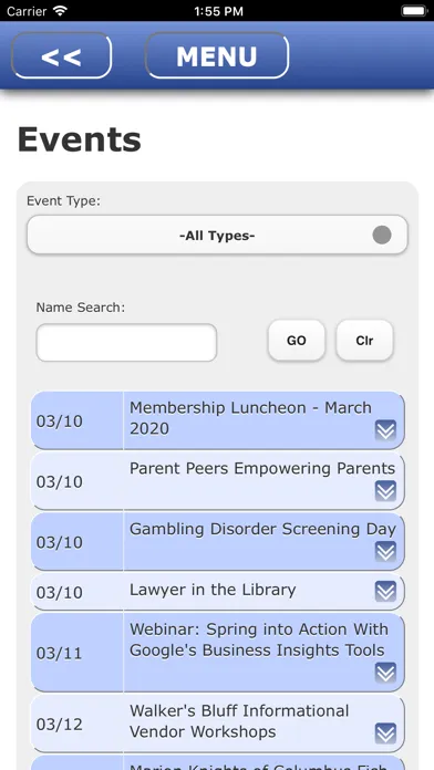 Tangkapan layar Marion Area Chamber App