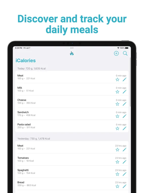 ภาพหน้าจอของ iCalories: Your Food Diary iPad 