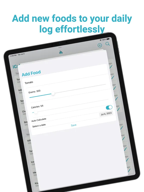 ภาพหน้าจอของ iCalories: Your Food Diary iPad 