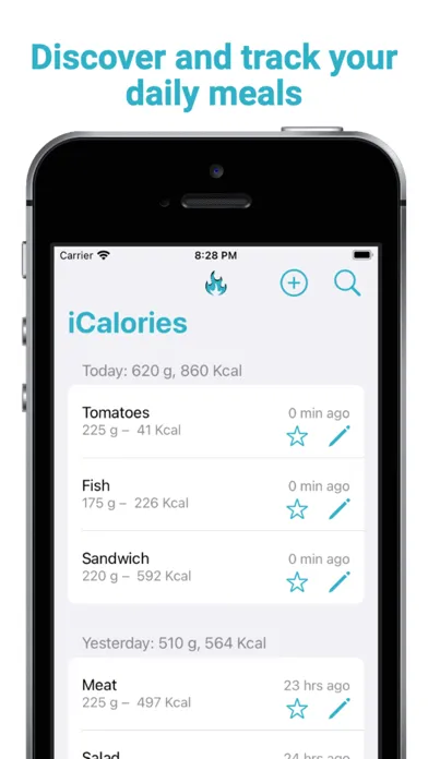 ภาพหน้าจอของ iCalories: Your Food Diary