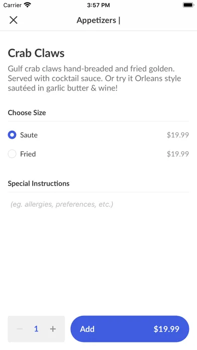Blue Crab Grill سکرین شاٹس