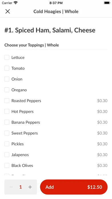 Capturas de tela do Bogie's Hoagies
