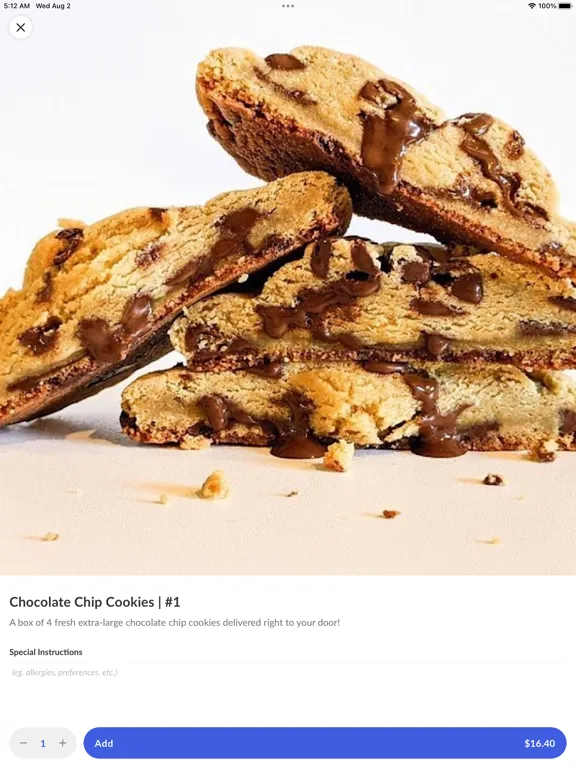 Tangkapan layar Choc Cookies iPad 