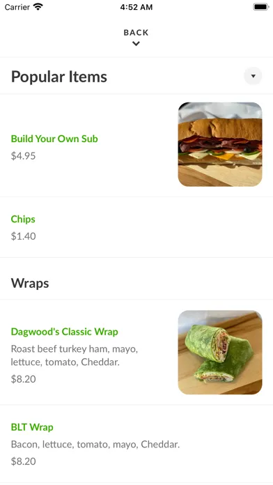 Captures d'écran de Dagwood's Subs and More