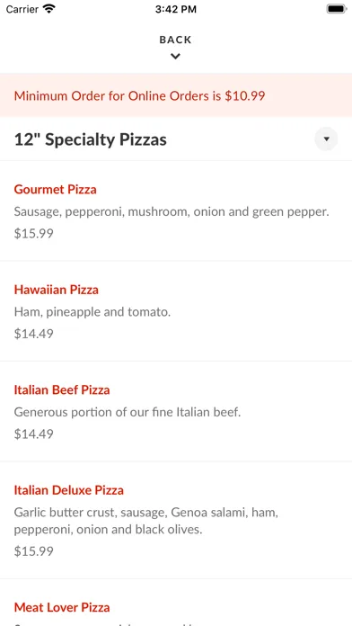 Gourmet Pizza應用截圖