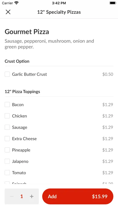 Gourmet Pizza應用截圖