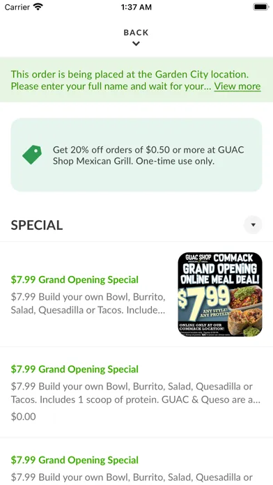 Tangkapan layar Guac Shop Mexican Grill