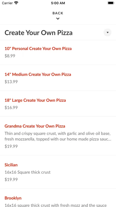 Captures d'écran de Libretto's Pizzeria NC