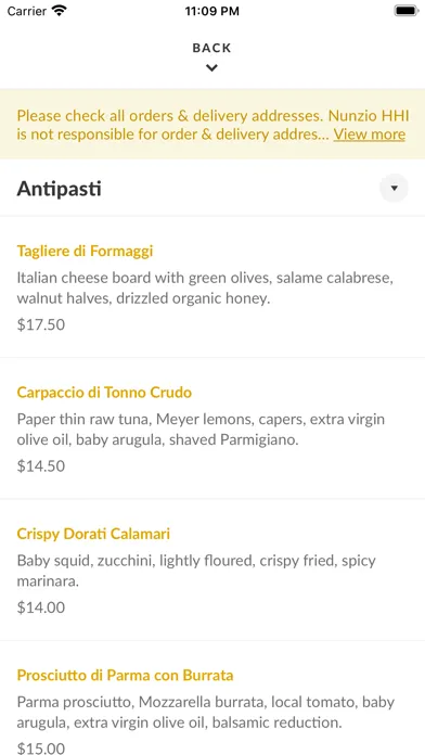 Nunzio Restaurant + Bar Screenshots