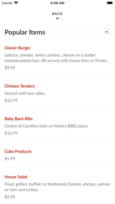 Screenshot di Porter Jacks Grill