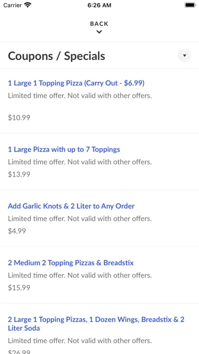 Ảnh chụp màn hình của Rita's Pizza